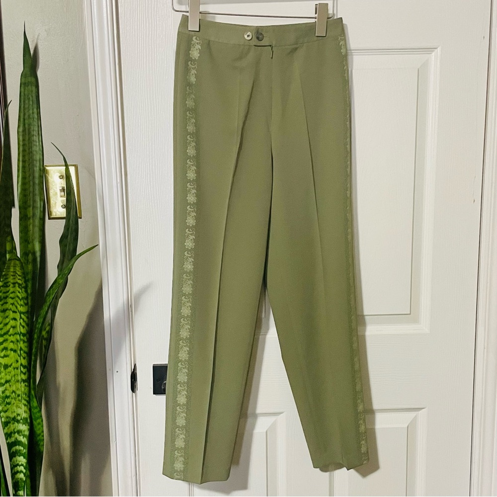 Yalida Green Side Patterned Pants